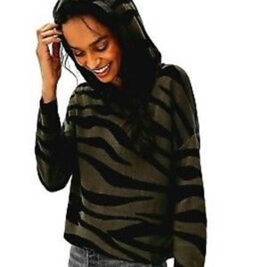 Anthropologie Kasia Knit Zebra Hoodie